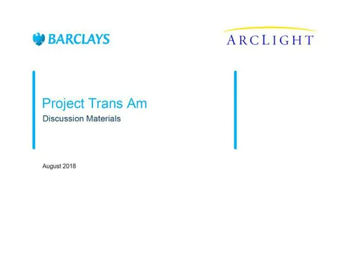 Barclays | Investment Banking Pitch Book | 12 slides