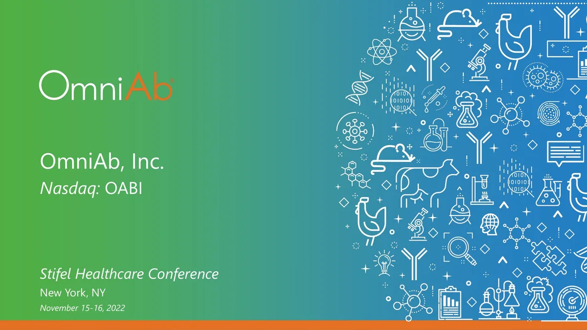 OmniAb | Investor Conference Presentation Deck | 27 slides · slide 1