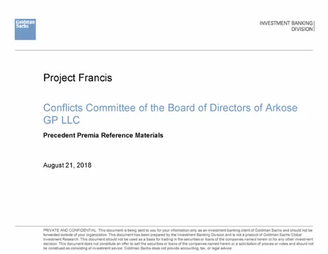 Goldman Sachs | Investment Banking Pitch Book | 4 slides