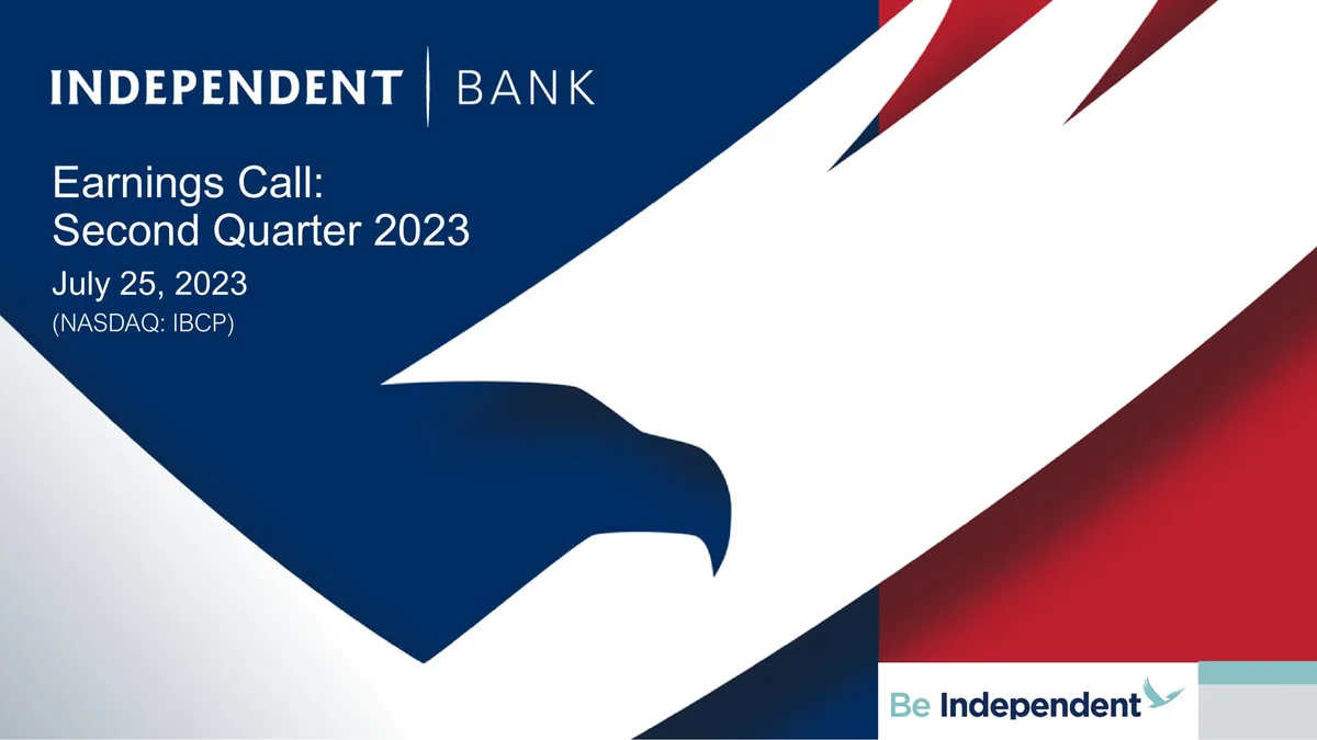 Independent Bank Corp | Results Presentation Deck | 27 slides · slide 1