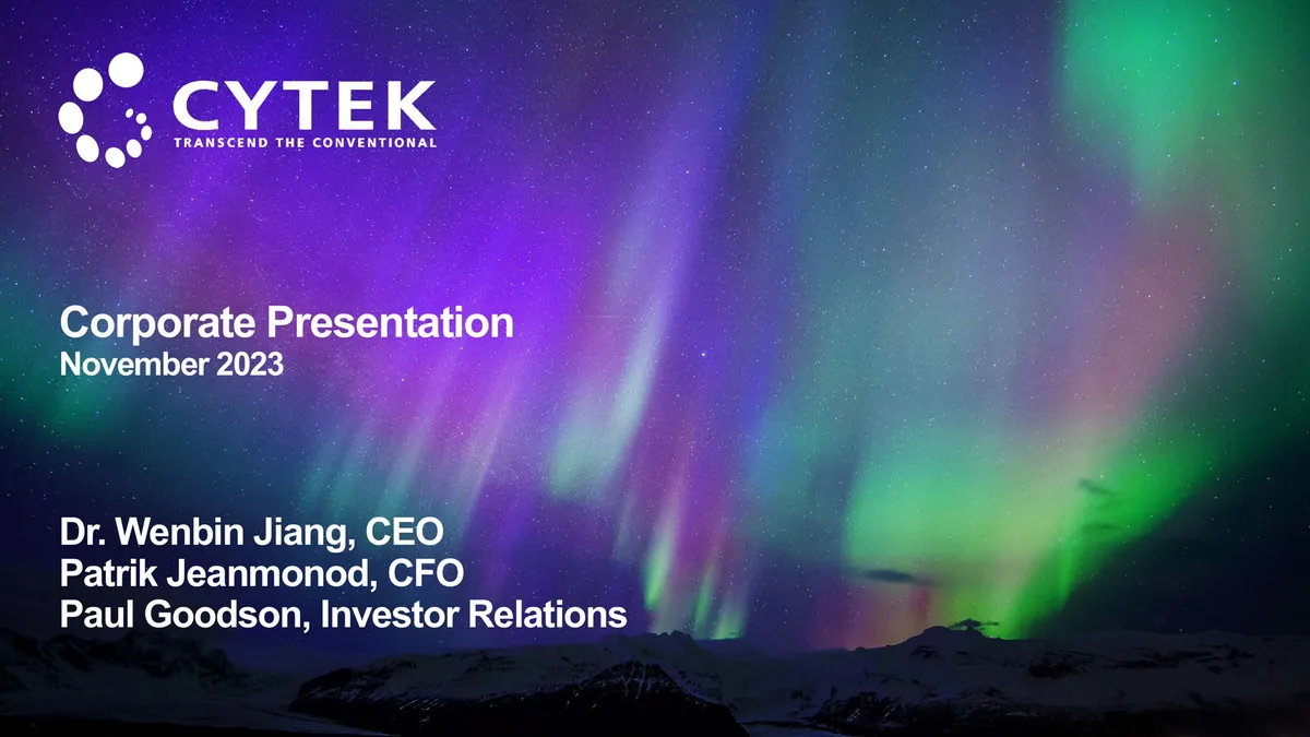 Cytek | Investor Presentation Deck | 18 slides · slide 1