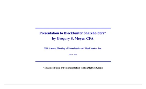 Blockbuster Video | Activist Presentation Deck | 24 slides
