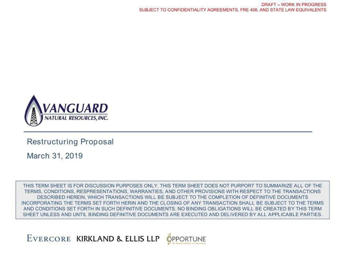 Includes logos for Evercore, Kirkland & Ellis LLP, and Opportune.