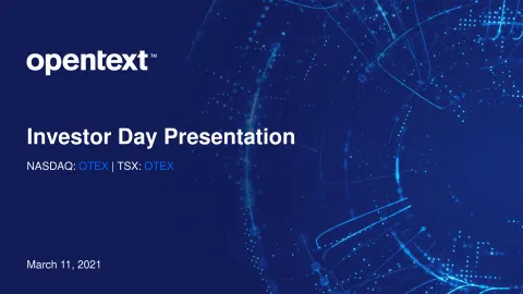 OpenText | Investor Day Presentation Deck | 90 slides