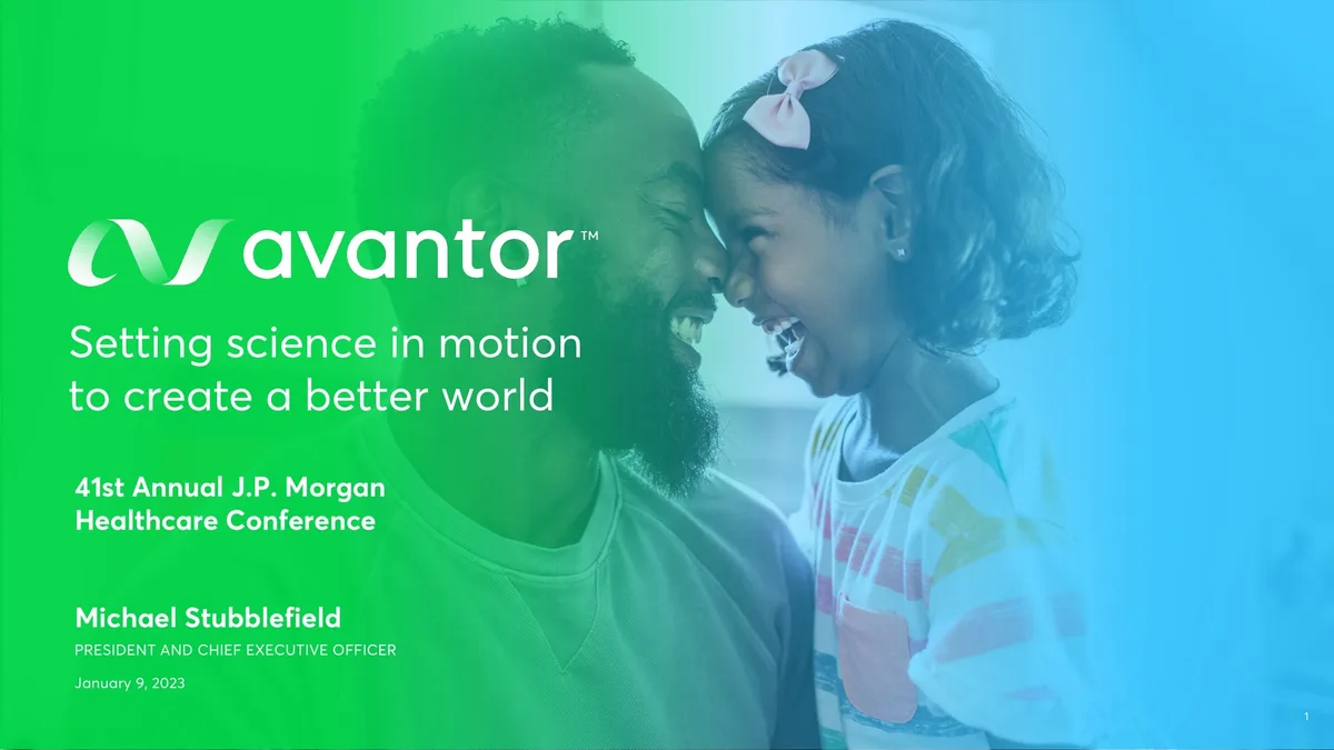 Avantor | Investor Conference Presentation Deck | 22 slides · slide 1
