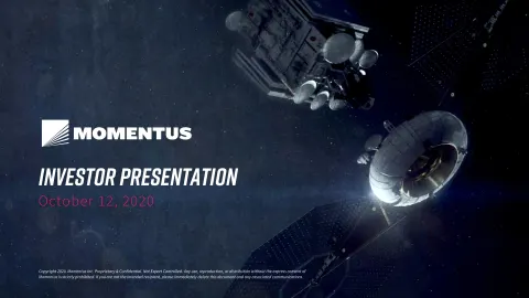 Momentus | SPAC Presentation Deck | 38 slides