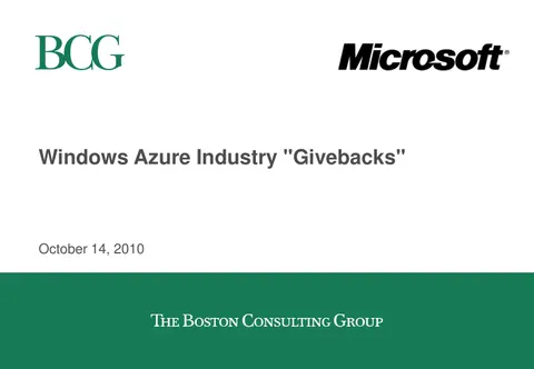 BCG Cloud Adoption in Indian Industry Windows Azure industry givebacks