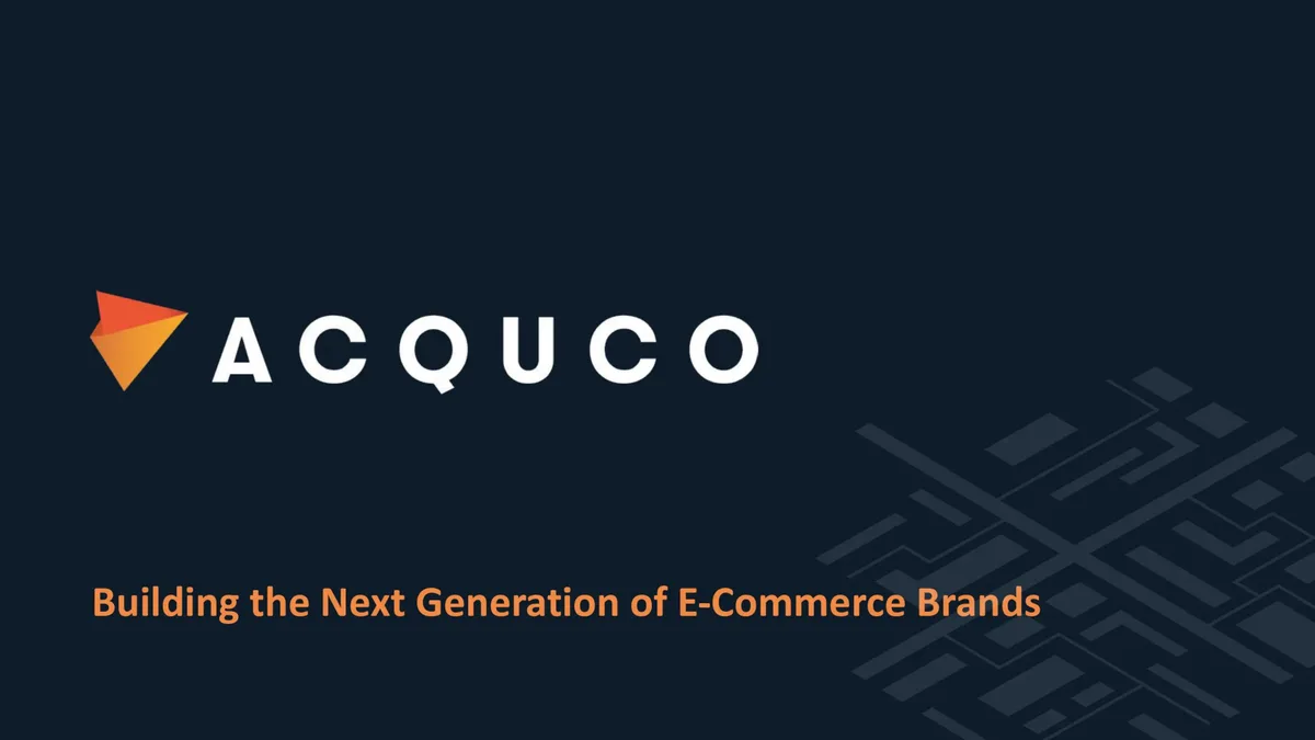 Check out the pitch deck these Amazon insiders used to raise $160 million for their new e-commerce startup Acquco · slide 1