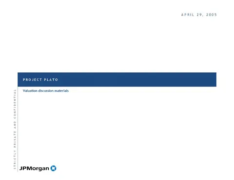 J.P.Morgan | Investment Banking Pitch Book | 32 slides