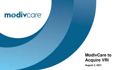 ModivCare | Mergers and Acquisitions Presentation Deck | 14 slides
