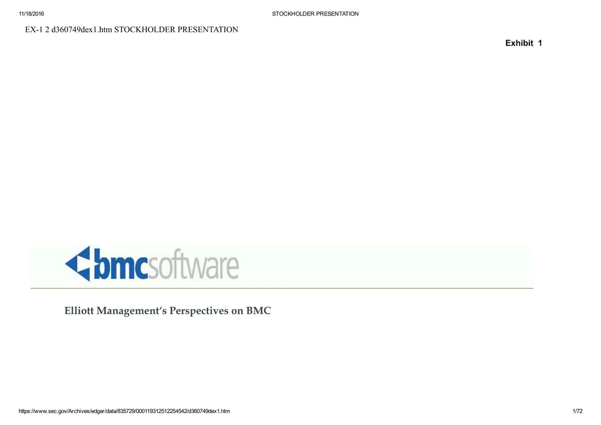 This is the title page of an SEC filing presentation.