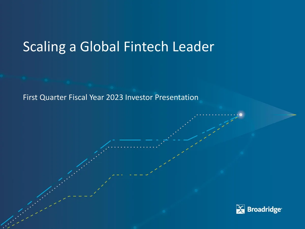 Broadridge Financial Solutions | Results Presentation Deck | 37 slides · slide 1