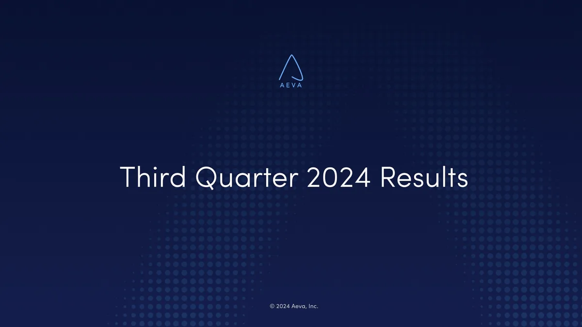 Aeva | Results Presentation Deck | 11 slides · slide 1