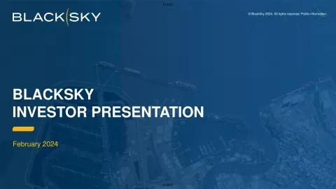 BlackSky | Investor Presentation Deck | 27 slides