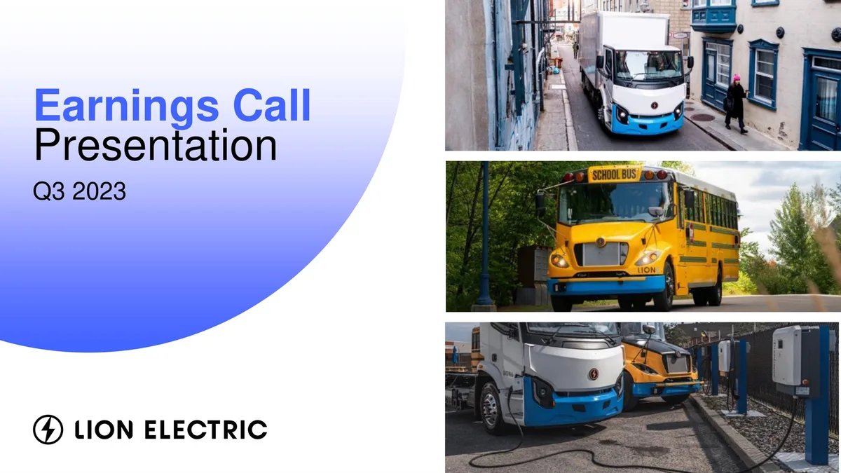 Lion Electric | Results Presentation Deck | 21 slides · slide 1