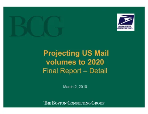 Projecting US Mail volumes to 2020