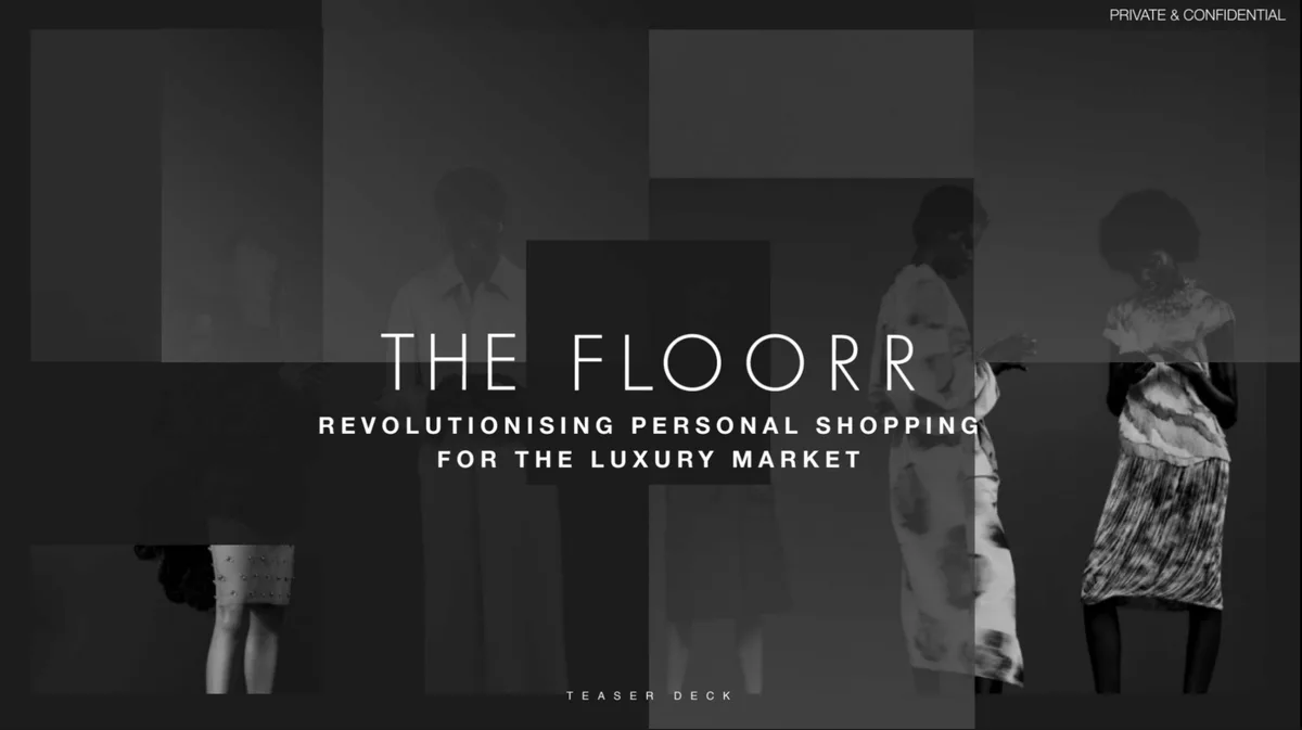 The pitch deck personal-shopping app The Floorr used to raise $1.7M · slide 1