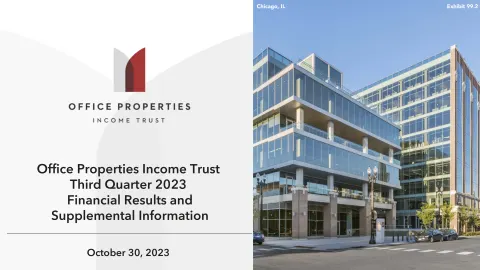 Office Properties Income Trust | Results Presentation Deck | 32 slides