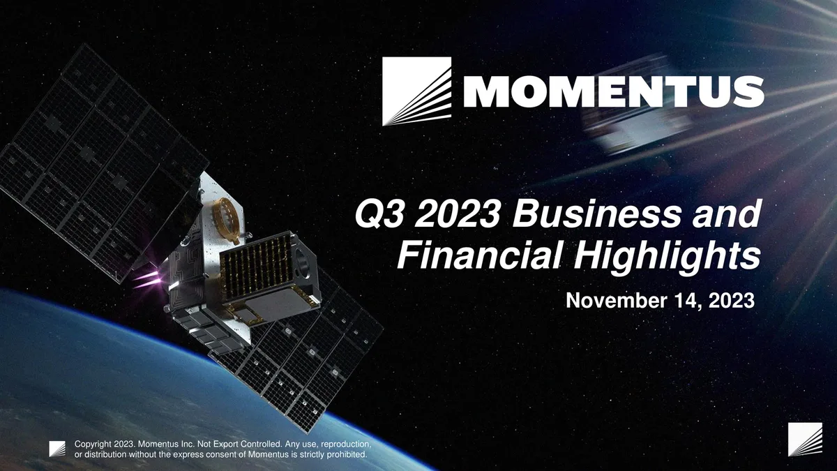 Momentus | Results Presentation Deck | 17 slides · slide 1