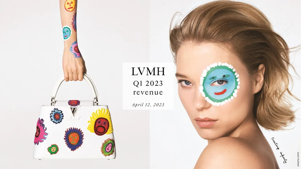 Features Louis Vuitton branding and imagery.