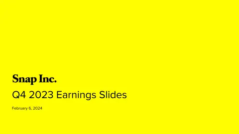Snap Inc | Results Presentation Deck | 26 slides