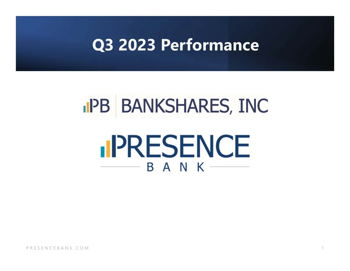 PB Bankshares | Results Presentation Deck | 27 slides · slide 1
