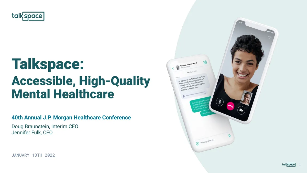 Talkspace | Investor Conference Presentation Deck | 14 slides · slide 1