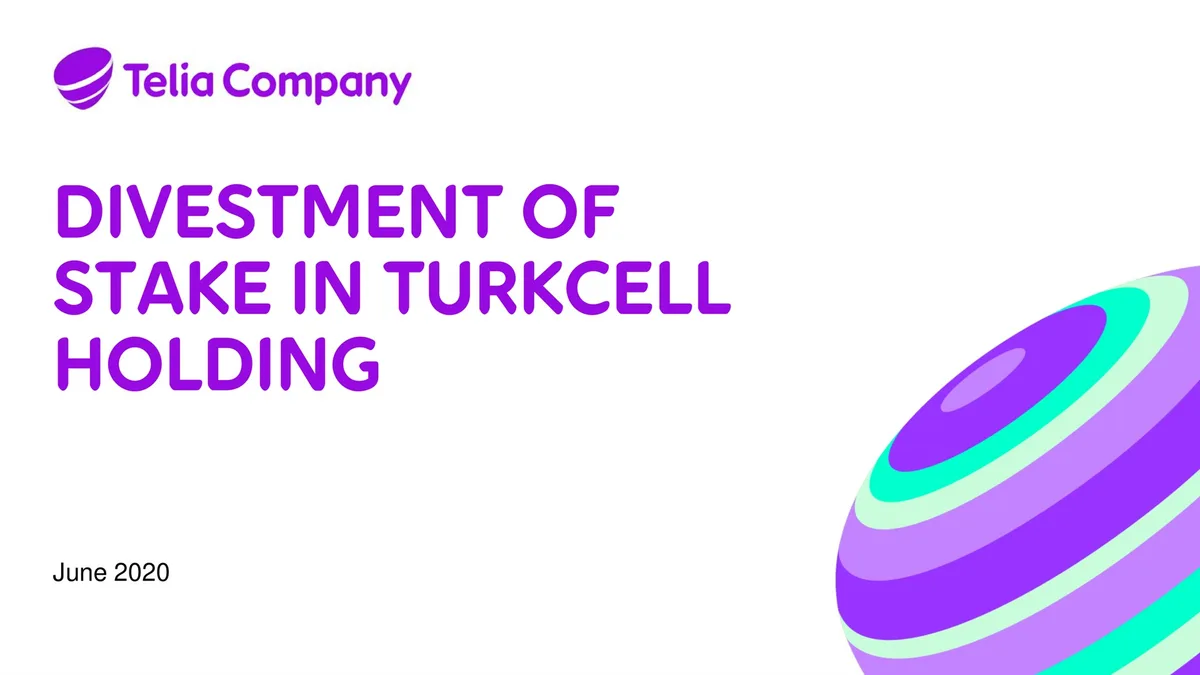 Telia Company | Mergers and Acquisitions Presentation Deck | 8 slides · slide 1