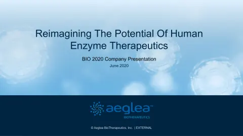 Aeglea BioTherapeutics | Investor Presentation Deck | 22 slides