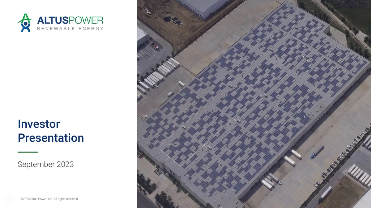 Altus Power | Investor Presentation Deck | 21 slides · slide 1
