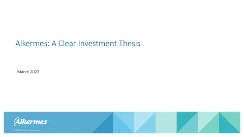 Alkermes | Investor Presentation Deck | 32 slides
