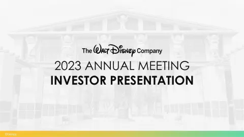 Disney | Shareholder Engagement Presentation Deck | 16 slides