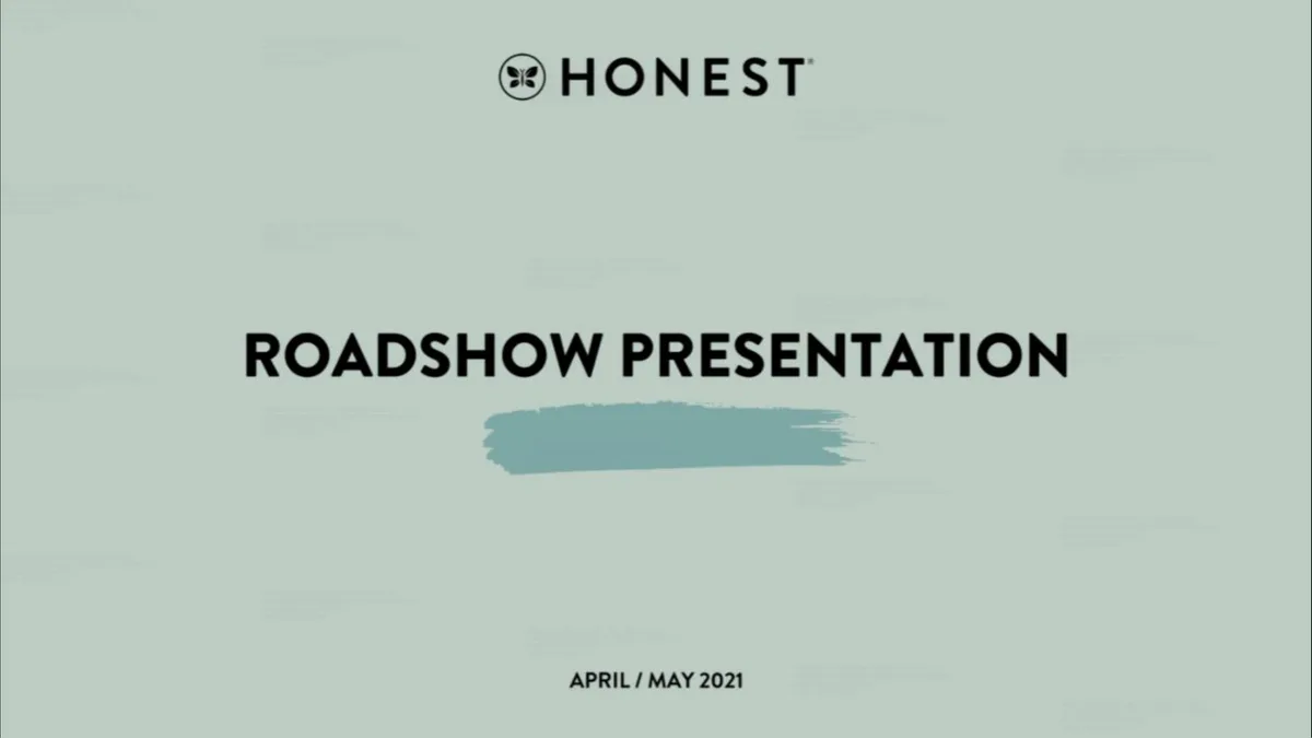 Honest | IPO Presentation Deck | 33 slides · slide 1