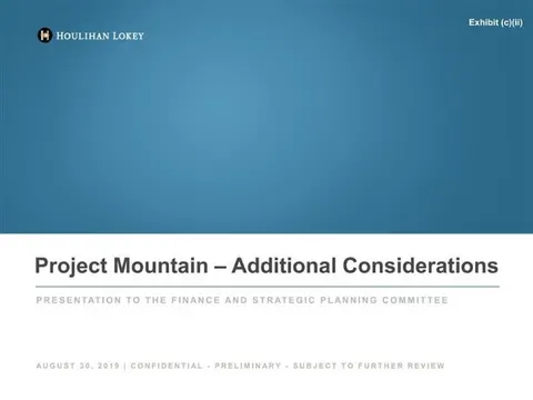 Houlihan Lokey | Investment Banking Pitch Book | 26 slides