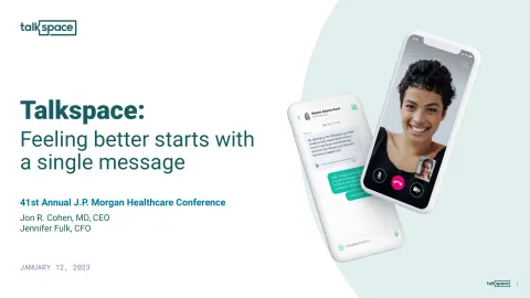 Talkspace | Investor Conference Presentation Deck | 15 slides