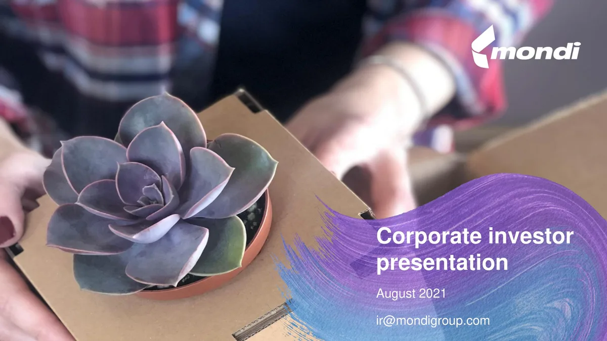Mondi | Investor Presentation Deck | 33 slides · slide 1