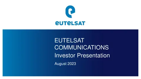 Eutelsat | Investor Presentation Deck | 70 slides
