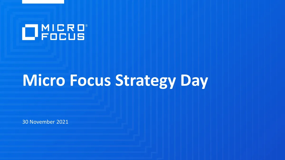 Micro Focus | Investor Day Presentation Deck | 24 slides · slide 1