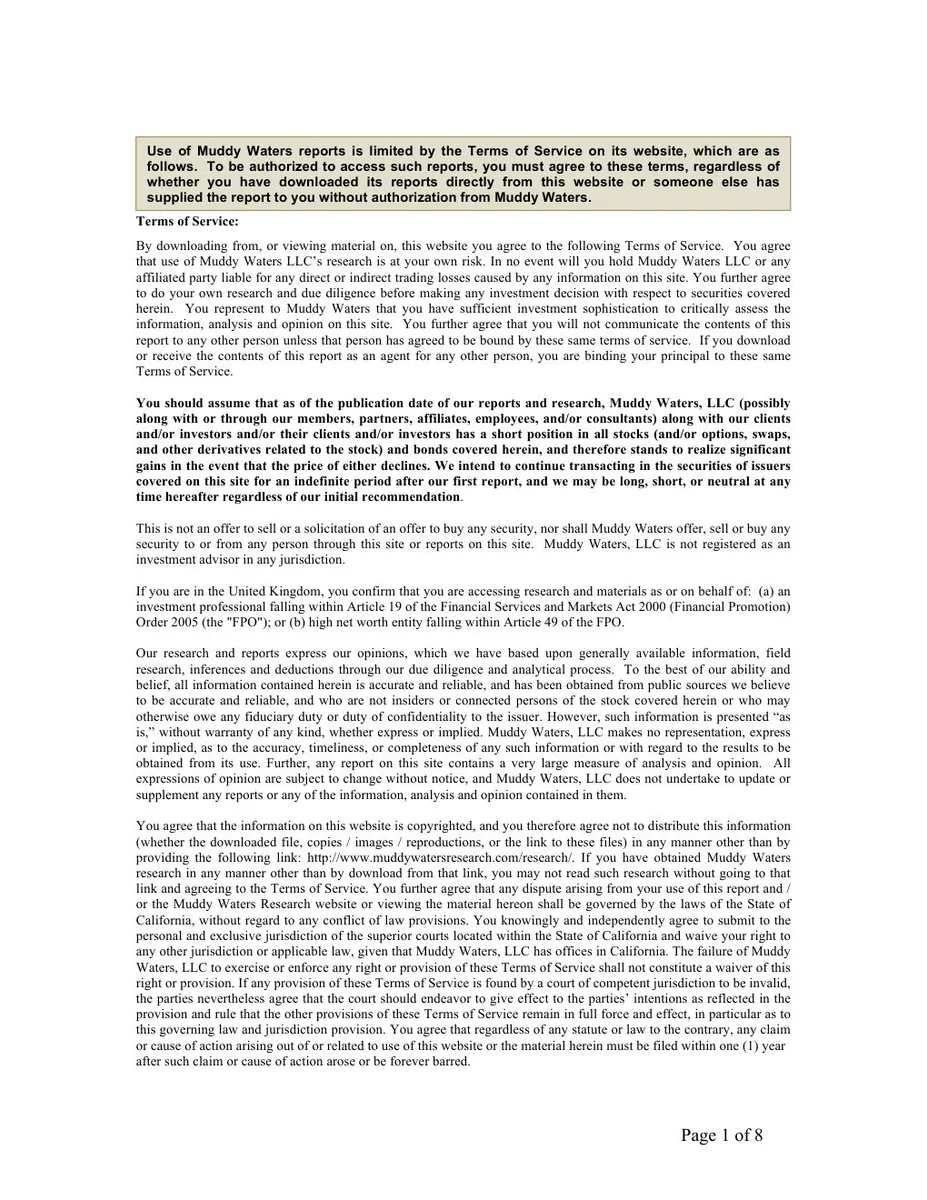 Standard legal boilerplate for investment research.