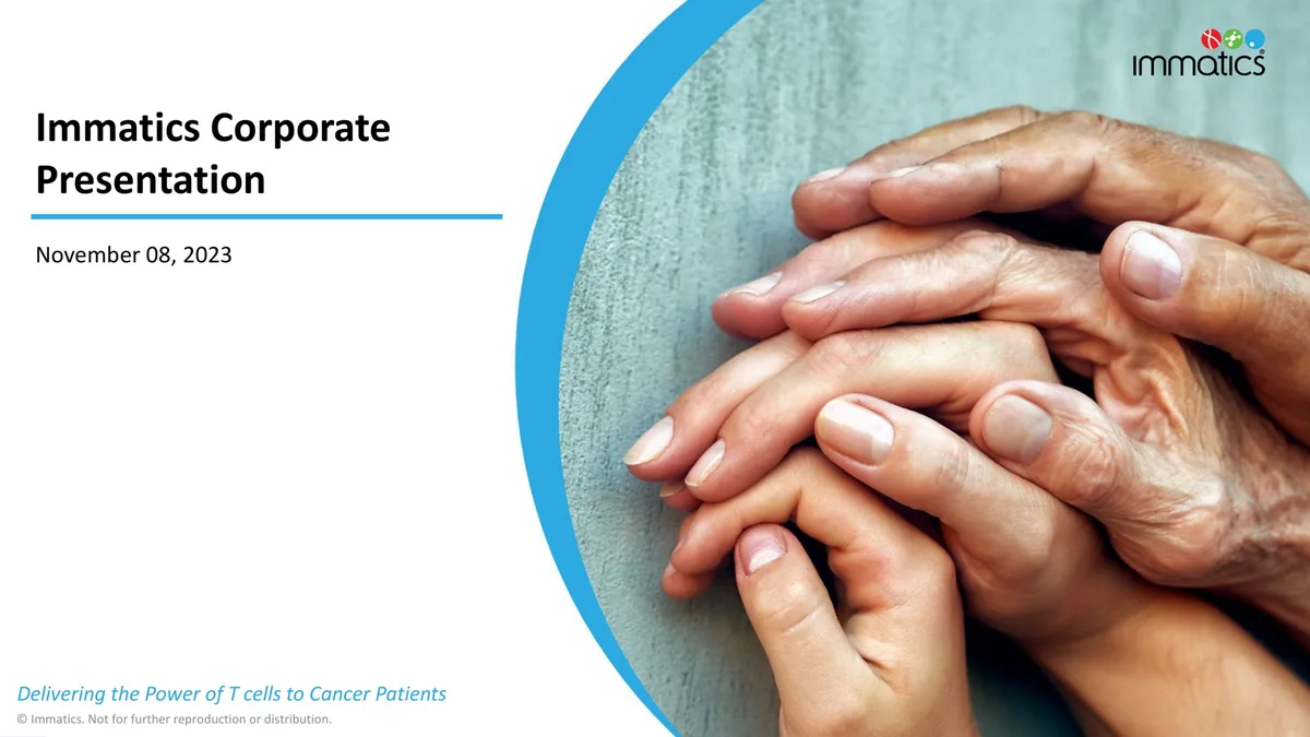 Immatics | Investor Presentation Deck | 75 slides · slide 1