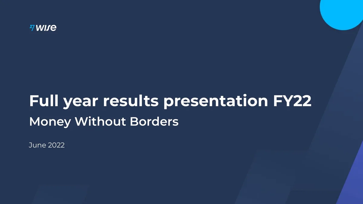 Wise | Results Presentation Deck | 52 slides · slide 1