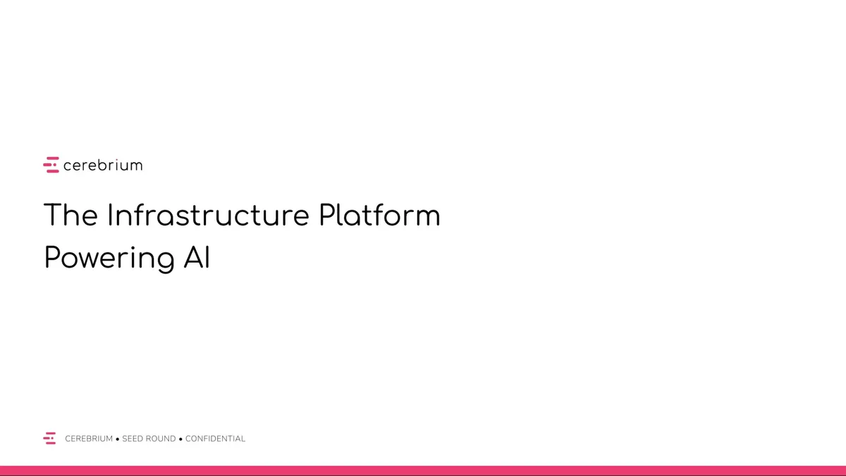 Pitch deck Cerebrium used to nab $8.5 million from Gradient Ventures · slide 1