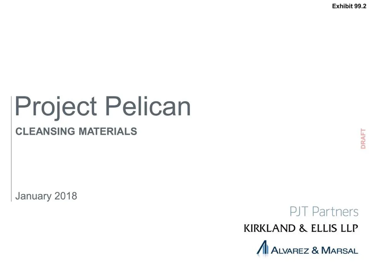 Includes logos/names of PJT Partners, Kirkland & Ellis LLP, and Alvarez & Marsal.