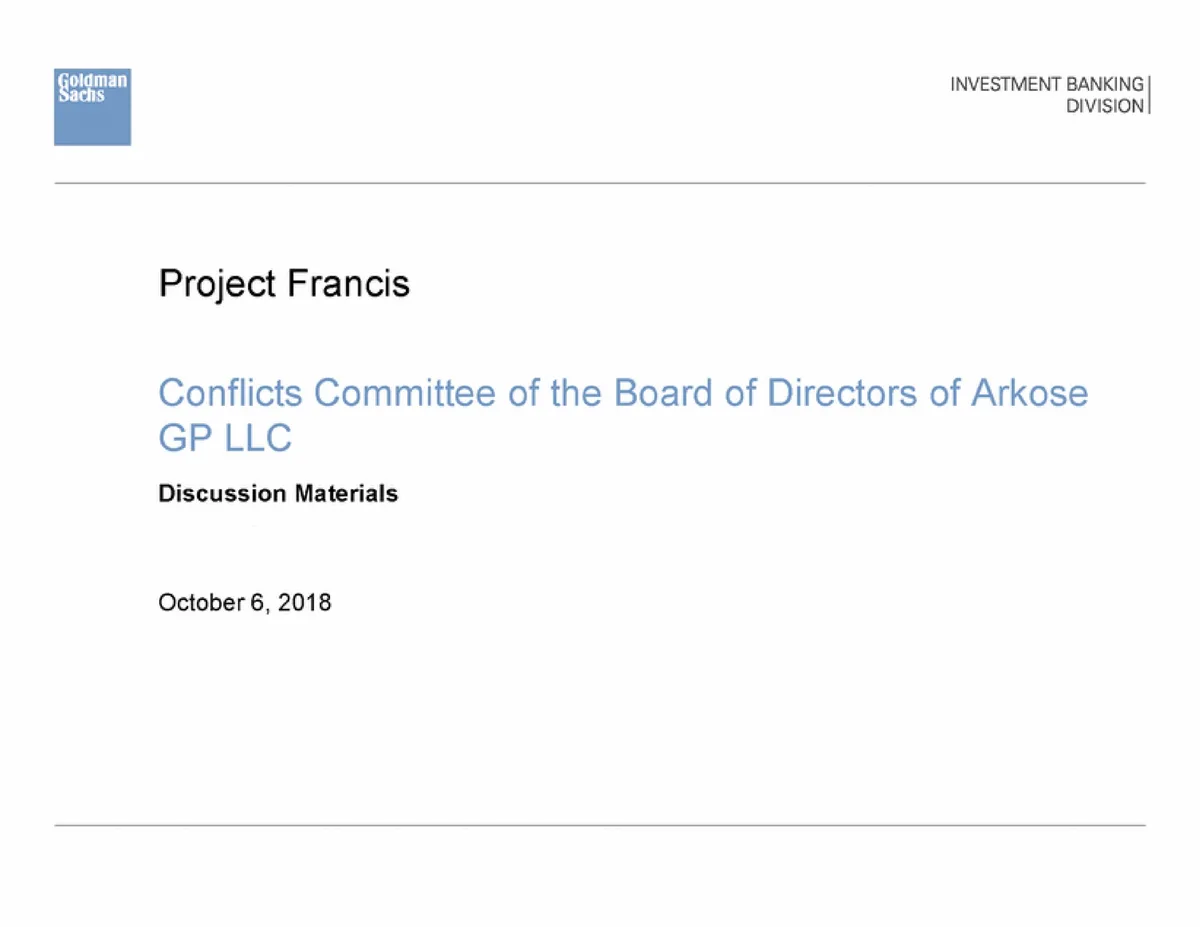 Goldman Sachs | Investment Banking Pitch Book | 6 slides · slide 1