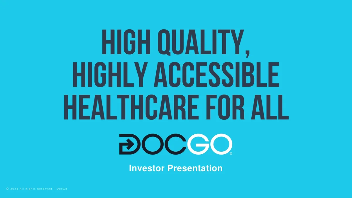 DocGo | Investor Presentation Deck | 18 slides · slide 1