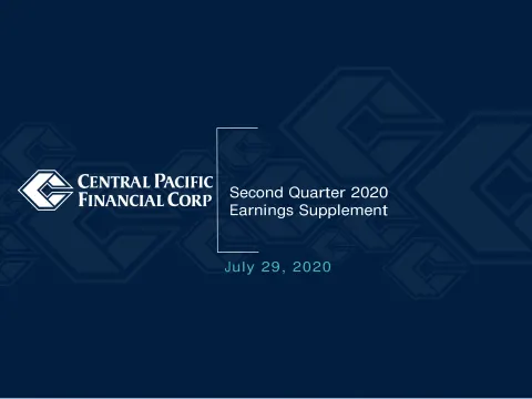 Central Pacific Financial | Results Presentation Deck | 22 slides