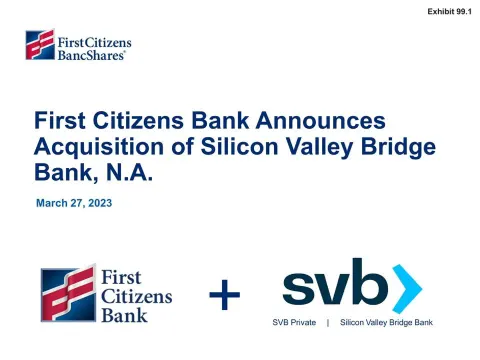First Citizens BancShares | Mergers and Acquisitions Presentation Deck | 10 slides