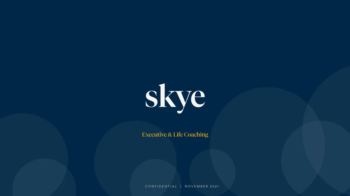 Read the 33-page pitch deck that career coaching startup Skye used to raise $1.6 million · slide 1
