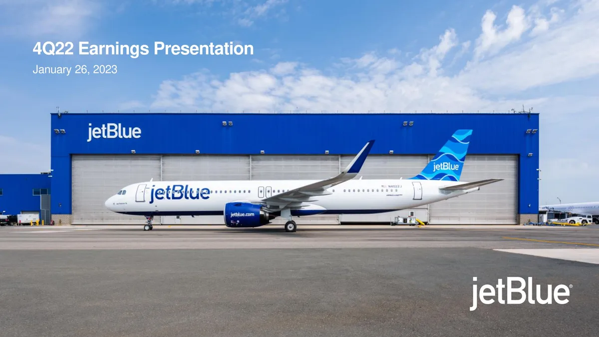jetBlue | Results Presentation Deck | 17 slides · slide 1