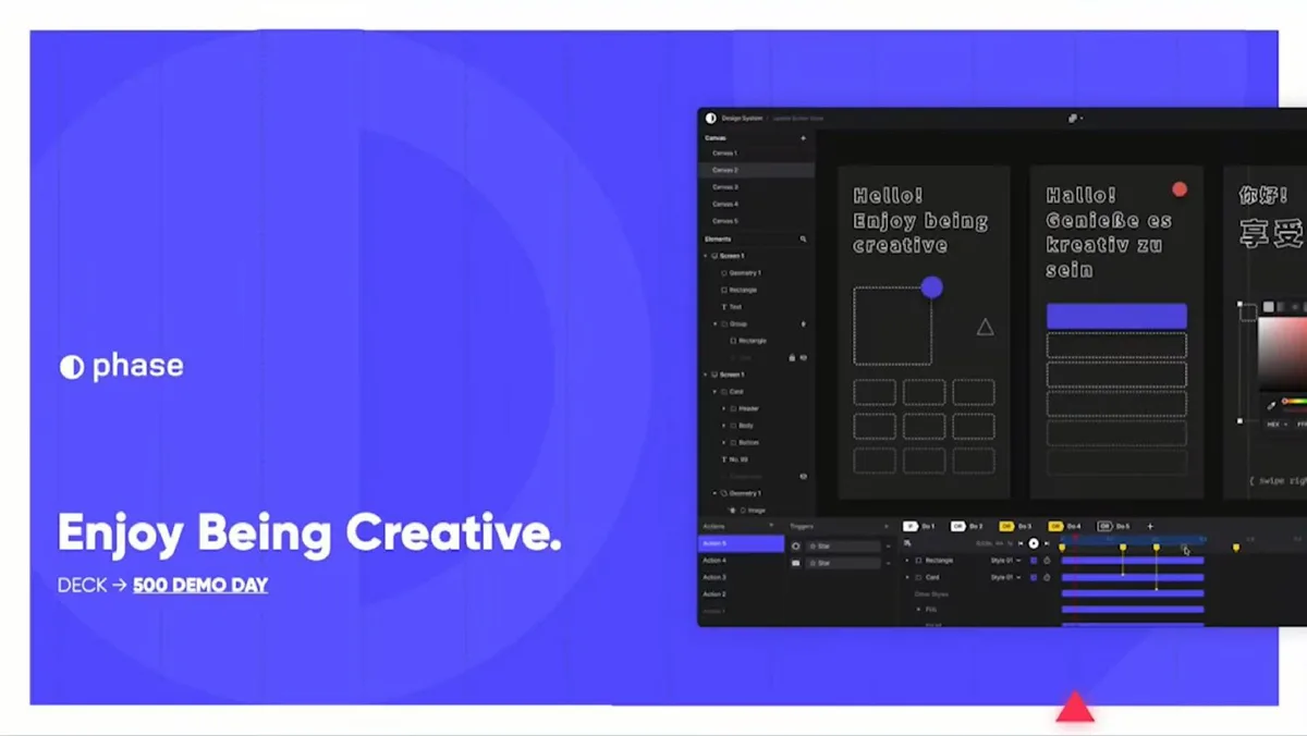 Includes a 'DECK -> 500 DEMO DAY' label.
